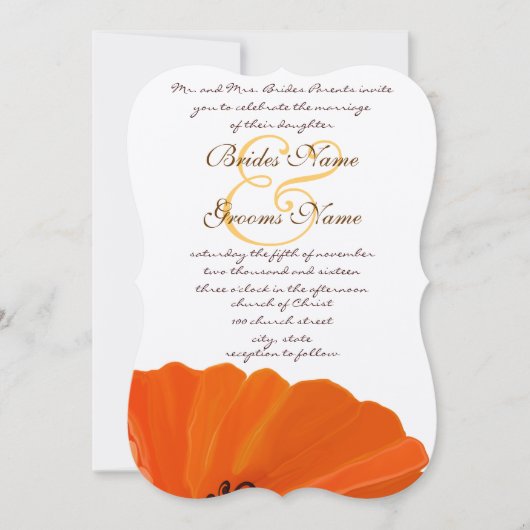 Prachtige uitnodiging tot het uitzenden van papave (Voorkant)