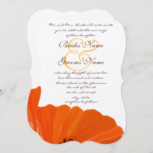 Prachtige uitnodiging tot het uitzenden van papave (Voorkant / Achterkant)