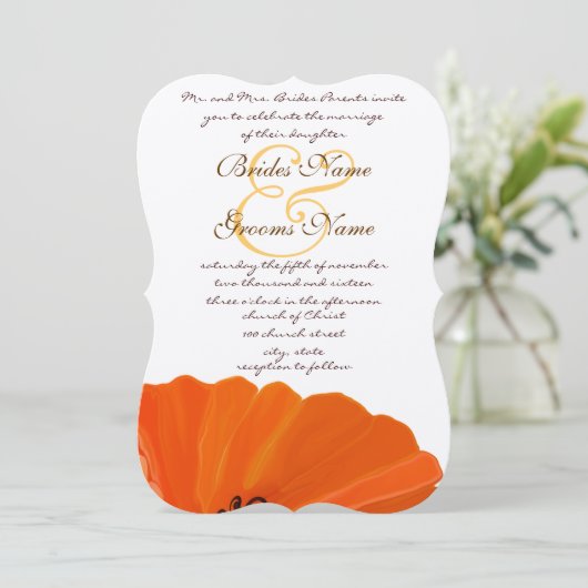 Prachtige uitnodiging tot het uitzenden van papave (Staand voorkant)