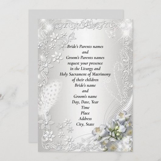 Prachtige  uitnodiging tot het uitzenden van wedde (Voorkant / Achterkant)