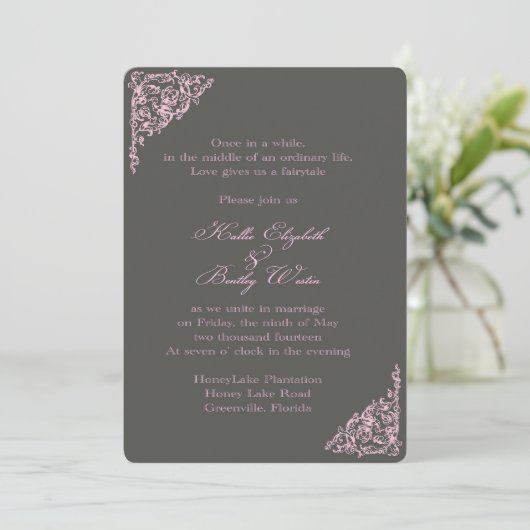 Prachtige uitnodiging tot het uitzenden van wedde (Staand voorkant)