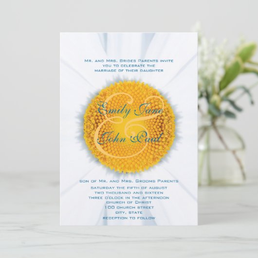 Prachtige uitnodiging voor weduwschap met de legan (Staand voorkant)