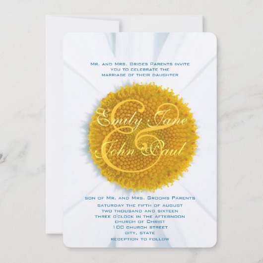 Prachtige uitnodiging voor weduwschap met de legan (Achterkant)