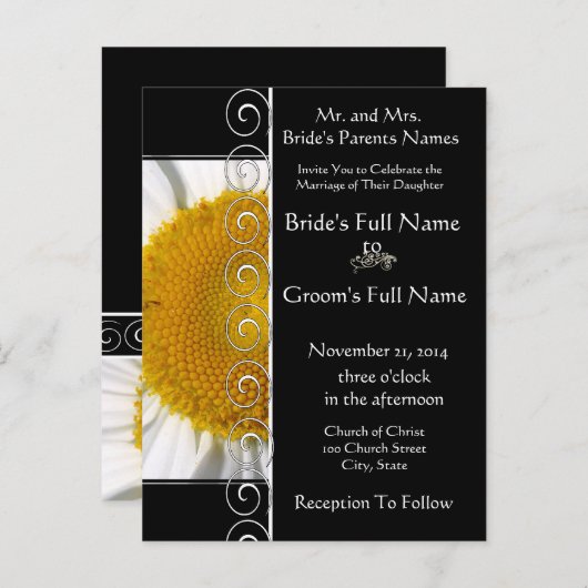 Prachtige uitnodiging voor weduwschap met de legan (Voorkant / Achterkant)