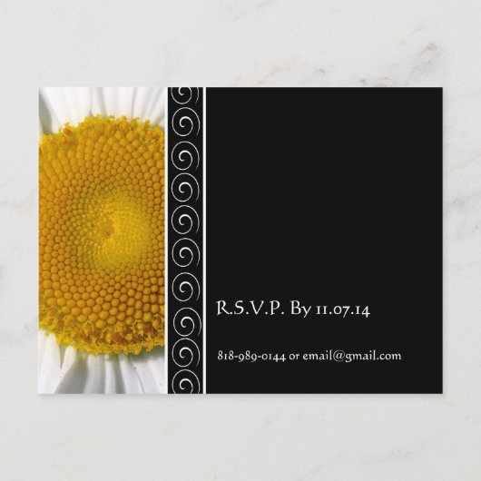 Prachtige uitnodiging voor weduwschap met de legan (Achterkant)