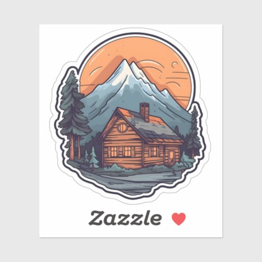 Prachtige Uitzicht Vacation Home Mountain Cabin Sticker (Vel)