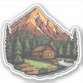 Prachtige Uitzicht Vacation Home Mountain Cabin Sticker (Voorkant)