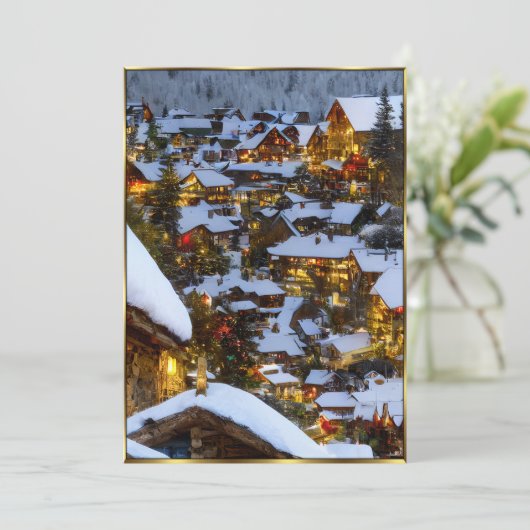 Prachtige Uitzicht voor kerstmis 2 Uitnodiging (Staand voorkant)