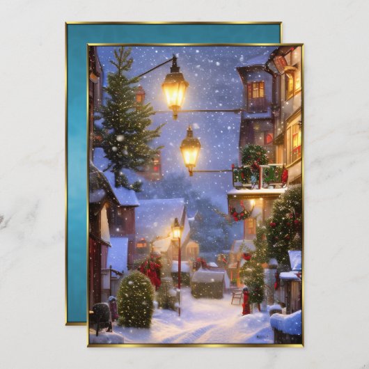 Prachtige Uitzicht voor kerstmis 3 Uitnodiging (Voorkant / Achterkant)