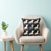 Prachtige Unicorn Rainbow Black & White Pattern Kussen (Stoel)