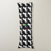 Prachtige Unicorn Rainbow Black & White Pattern Lichaamskussen (Voorkant Verticaal)