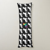 Prachtige Unicorn Rainbow Black & White Pattern Lichaamskussen (Achterkant (Verticaal))