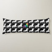 Prachtige Unicorn Rainbow Black & White Pattern Lichaamskussen (Voorkant)