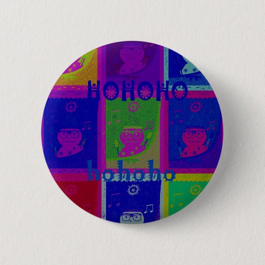 Prachtige, unieke kerstman HoHoho Ronde Button 5,7 Cm (Voorkant)