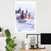 Prachtige, unieke Mansion | AI Art. Poster (Thuiskantoor)