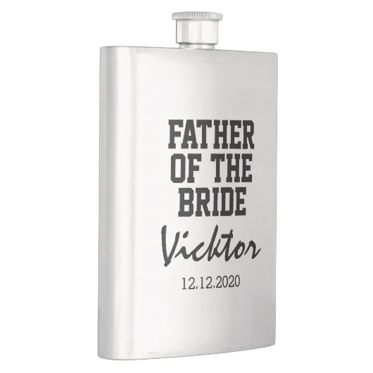 Prachtige VADER VAN HET GROOM-typografische monogr Heupfles (Rechts)