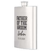 Prachtige VADER VAN HET GROOM-typografische monogr Heupfles (Links)