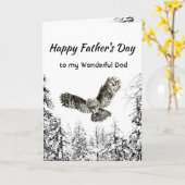 Prachtige Vaderdag Uil Wildernis Bos Kaart (Gele Bloem)