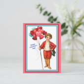 Prachtige  Valentijn Jongen wi/ Heart ballonnen Briefkaart (Staand voorkant)