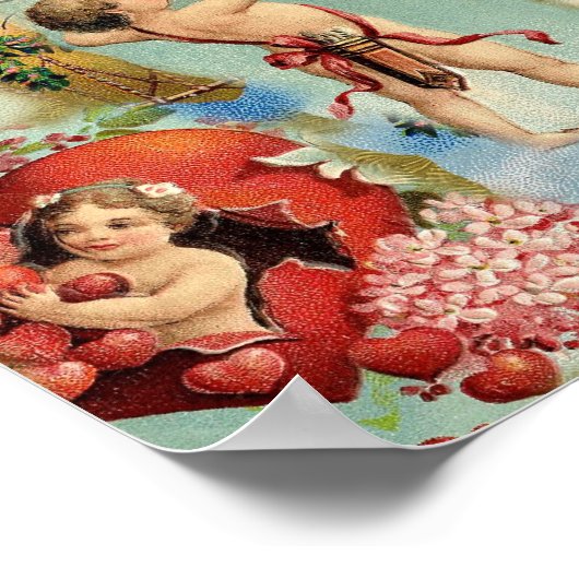Prachtige  Valentijn Love Cherub Collage Poster (Hoek)