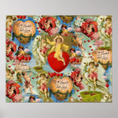 Prachtige  Valentijn Love Cherub Collage Poster (Voorkant)