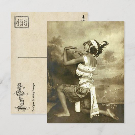Prachtige  Vaudeville Dancer Briefkaart (Voorkant / Achterkant)