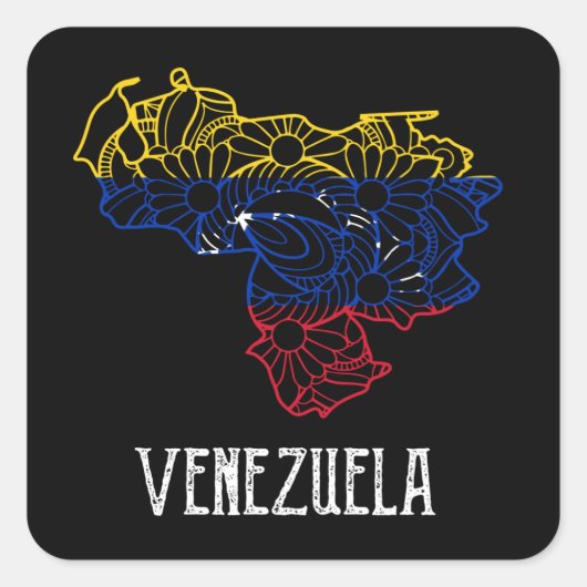 Prachtige Venezuela Mandala Art Flag Vierkante Sticker (Voorkant)