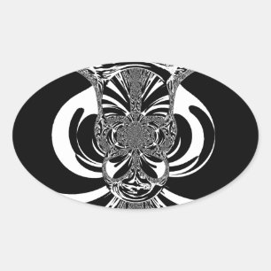 Prachtige verbazingwekkende Afrikaanse witte zwart Ovale Sticker