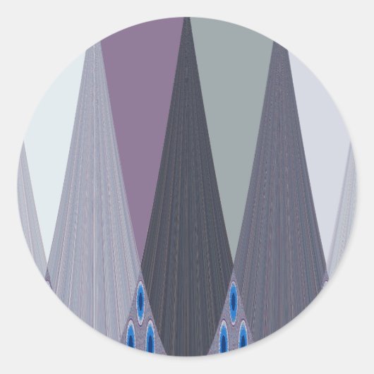 Prachtige verbazingwekkende Chevron Design Art Pri Ronde Sticker (Voorkant)