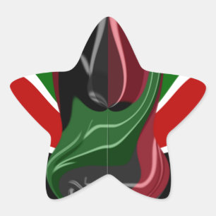 Prachtige Verbazingwekkende Draaiende Keniaanse Vl Ster Sticker
