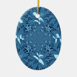 Prachtige verbazingwekkende iriserende blauwe cale keramisch ornament