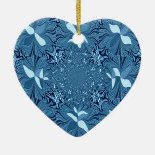 Prachtige verbazingwekkende iriserende blauwe cale keramisch ornament