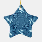 Prachtige verbazingwekkende iriserende blauwe cale keramisch ornament (Voorkant)