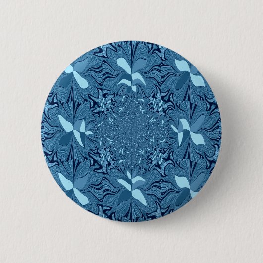 Prachtige verbazingwekkende iriserende blauwe cale ronde button 5,7 cm (Voorkant)