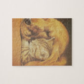 Prachtige verbazingwekkende kat en hond knuffelen legpuzzel (Horizontaal)