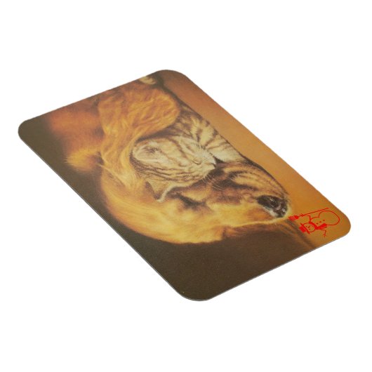 Prachtige verbazingwekkende kat en hond knuffelen  magneet (Rechterzijde)