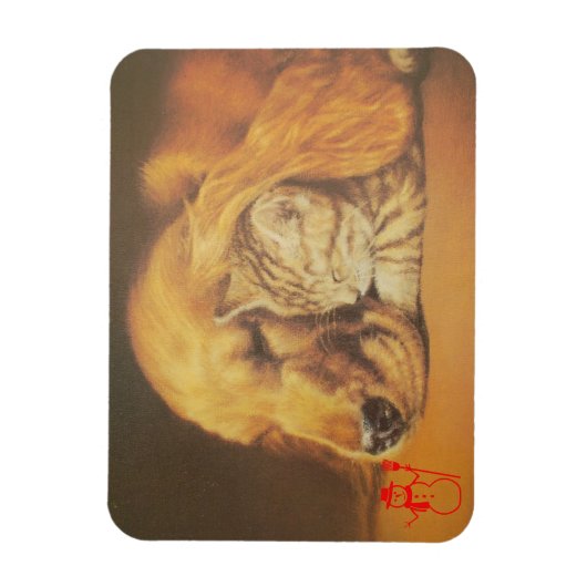 Prachtige verbazingwekkende kat en hond knuffelen  magneet (Verticaal)