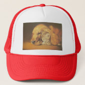 Prachtige verbazingwekkende kat en hond knuffelen  trucker pet (Voorkant)