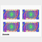 Prachtige verbazingwekkende kleurrijke werveling v rechthoekige sticker (Vel)