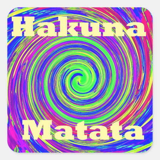 Prachtige verbazingwekkende kleurrijke werveling v vierkante sticker (Voorkant)