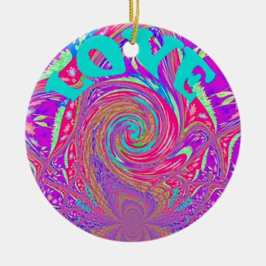 Prachtige Verbazingwekkende Liefde Werveltekst Kun Keramisch Ornament (Voorkant)