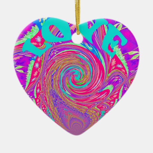 Prachtige Verbazingwekkende Liefde Werveltekst Kun Keramisch Ornament (Voorkant)