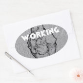 Prachtige Verbazingwekkende Potlood Schets: Overur Ovale Sticker (Envelop)