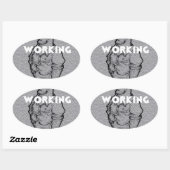 Prachtige Verbazingwekkende Potlood Schets: Overur Ovale Sticker (Vel)