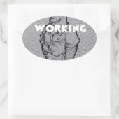 Prachtige Verbazingwekkende Potlood Schets: Overur Ovale Sticker (Tas)