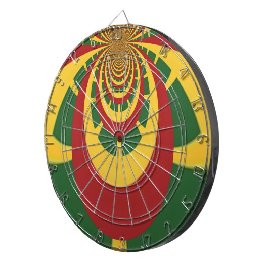 Prachtige Verbazingwekkende Rasta Kleuren Art Prin Dartbord (Voorkant Rechts)