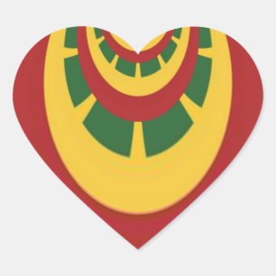 Prachtige Verbazingwekkende Rasta Kleuren Art Prin Hart Sticker