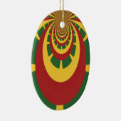 Prachtige Verbazingwekkende Rasta Kleuren Art Prin Keramisch Ornament (Rechts)