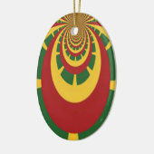 Prachtige Verbazingwekkende Rasta Kleuren Art Prin Keramisch Ornament (Links)
