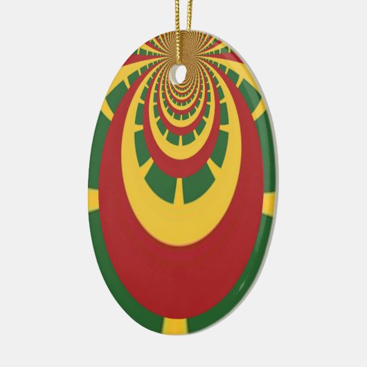 Prachtige Verbazingwekkende Rasta Kleuren Art Prin Keramisch Ornament (Links)